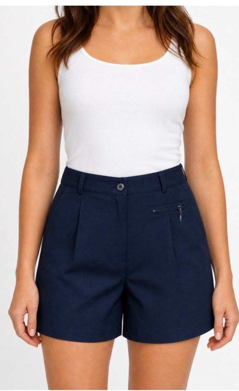 Tail Women's Navy Golf Athletic Walking Shorts Zip Pocket Size 2